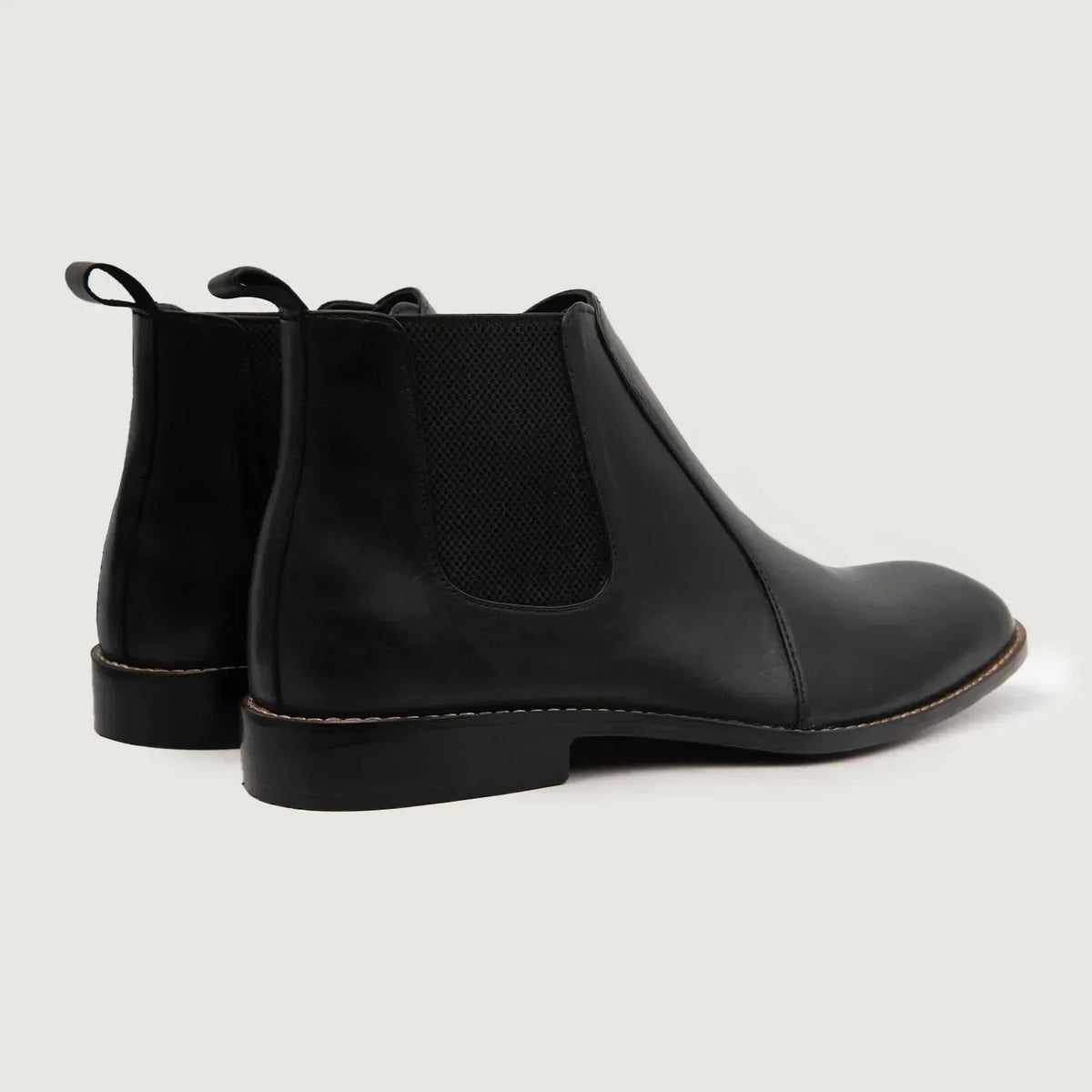Clarkson Chelsea Black Leather Boots - men's boots in black genuine leather, view 4