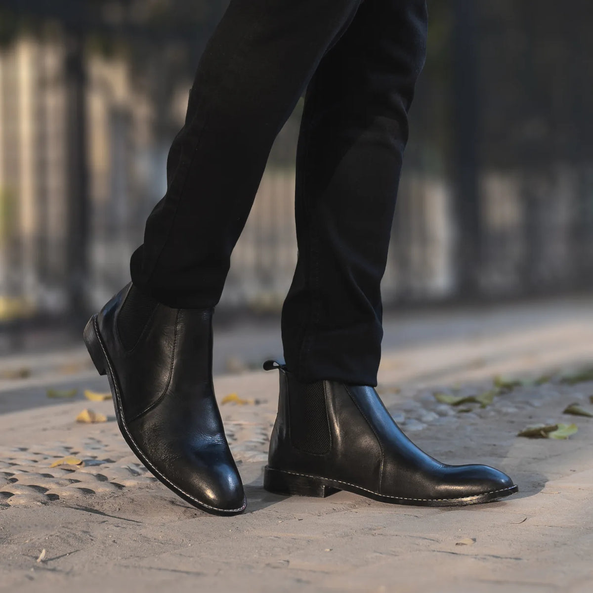 Clarkson Chelsea Black Leather Boots - men's boots in black genuine leather, view 8