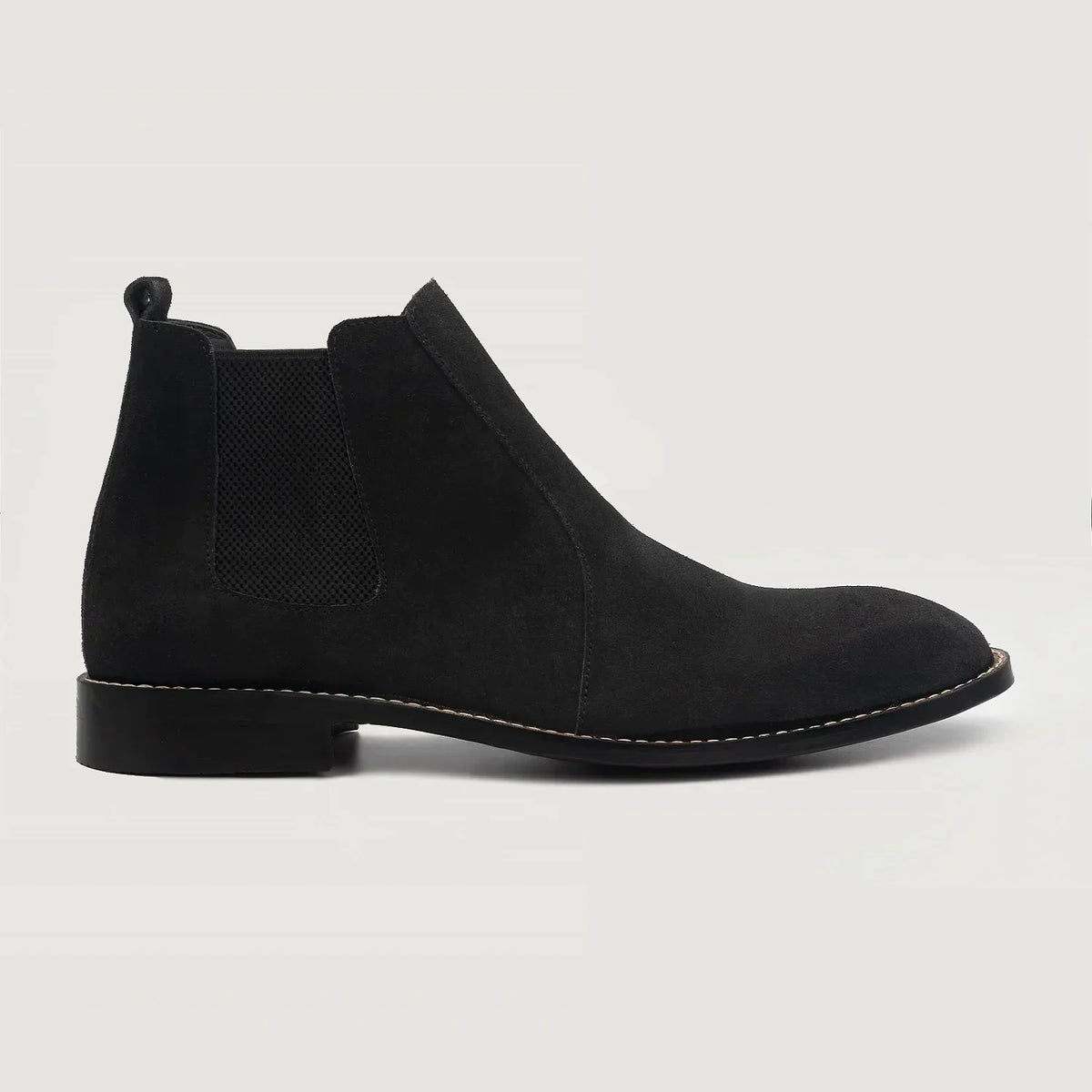 Clarkson Chelsea Black Suede Leather Boots - men's boots in black suede leather, view 2
