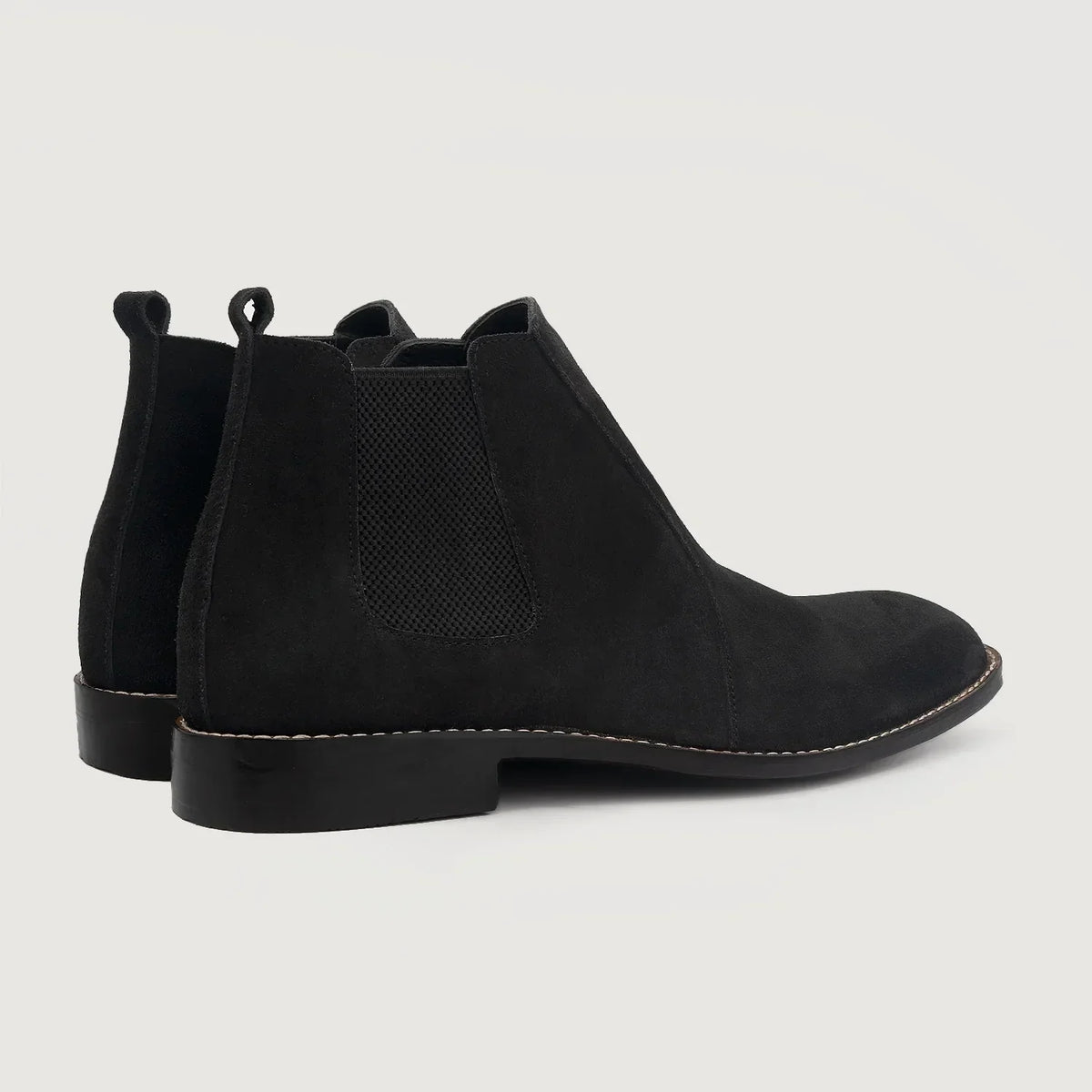 Clarkson Chelsea Black Suede Leather Boots - men's boots in black suede leather, view 3