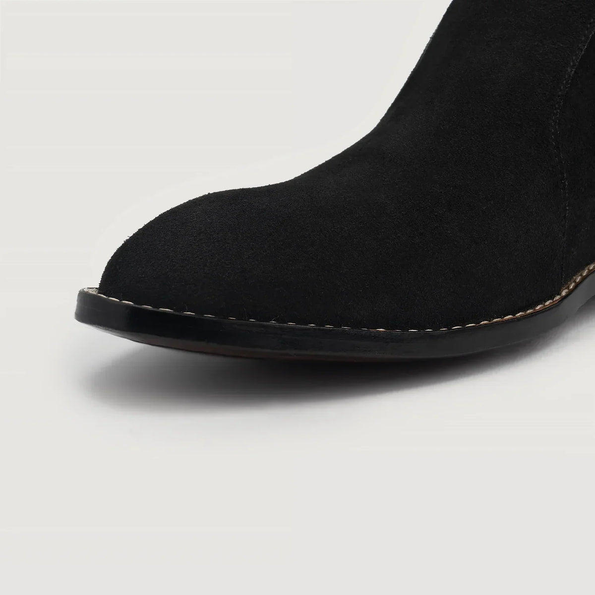 Clarkson Chelsea Black Suede Leather Boots - men's boots in black suede leather, view 6