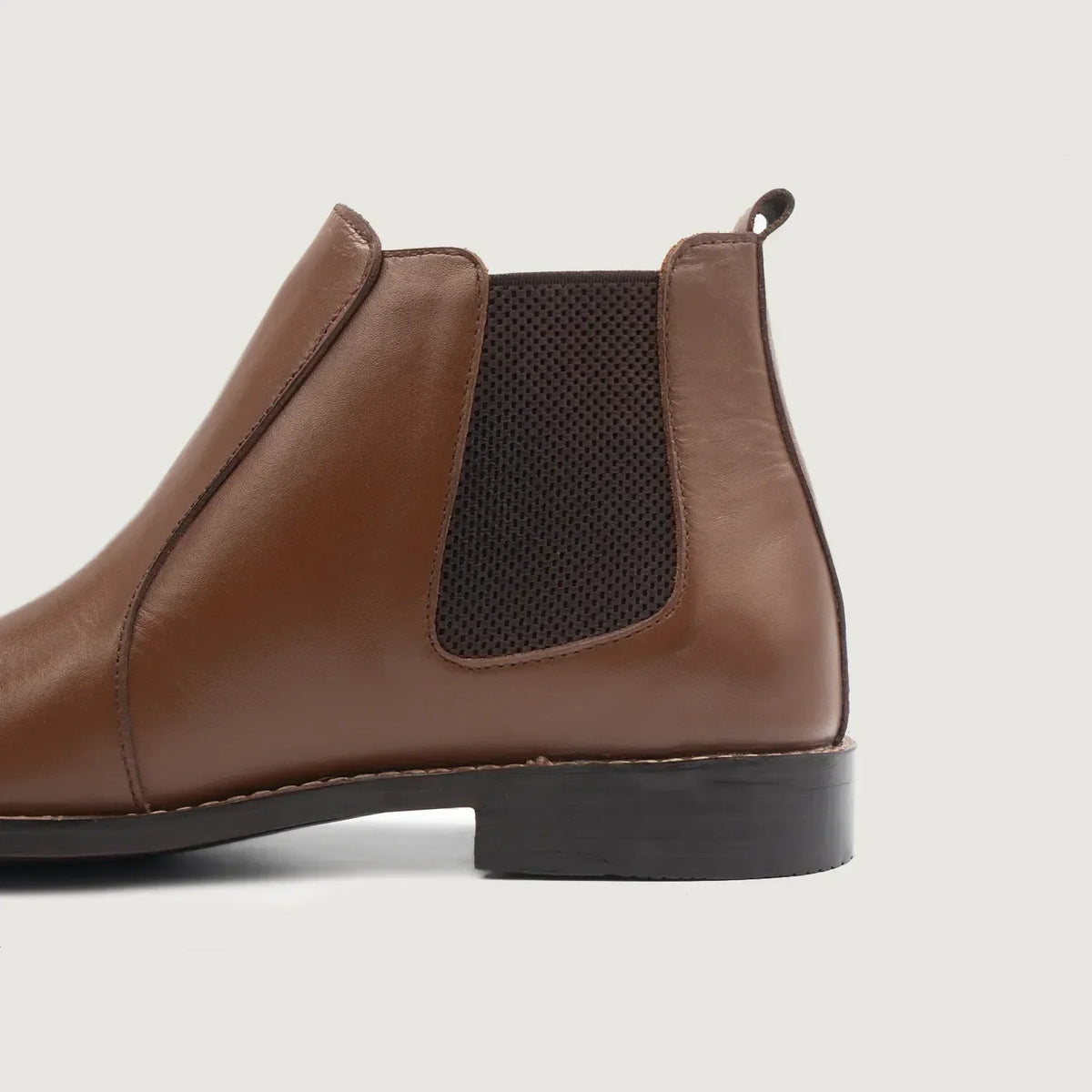 Clarkson Chelsea Brown Leather Boots - men's boots in brown genuine leather, view 4