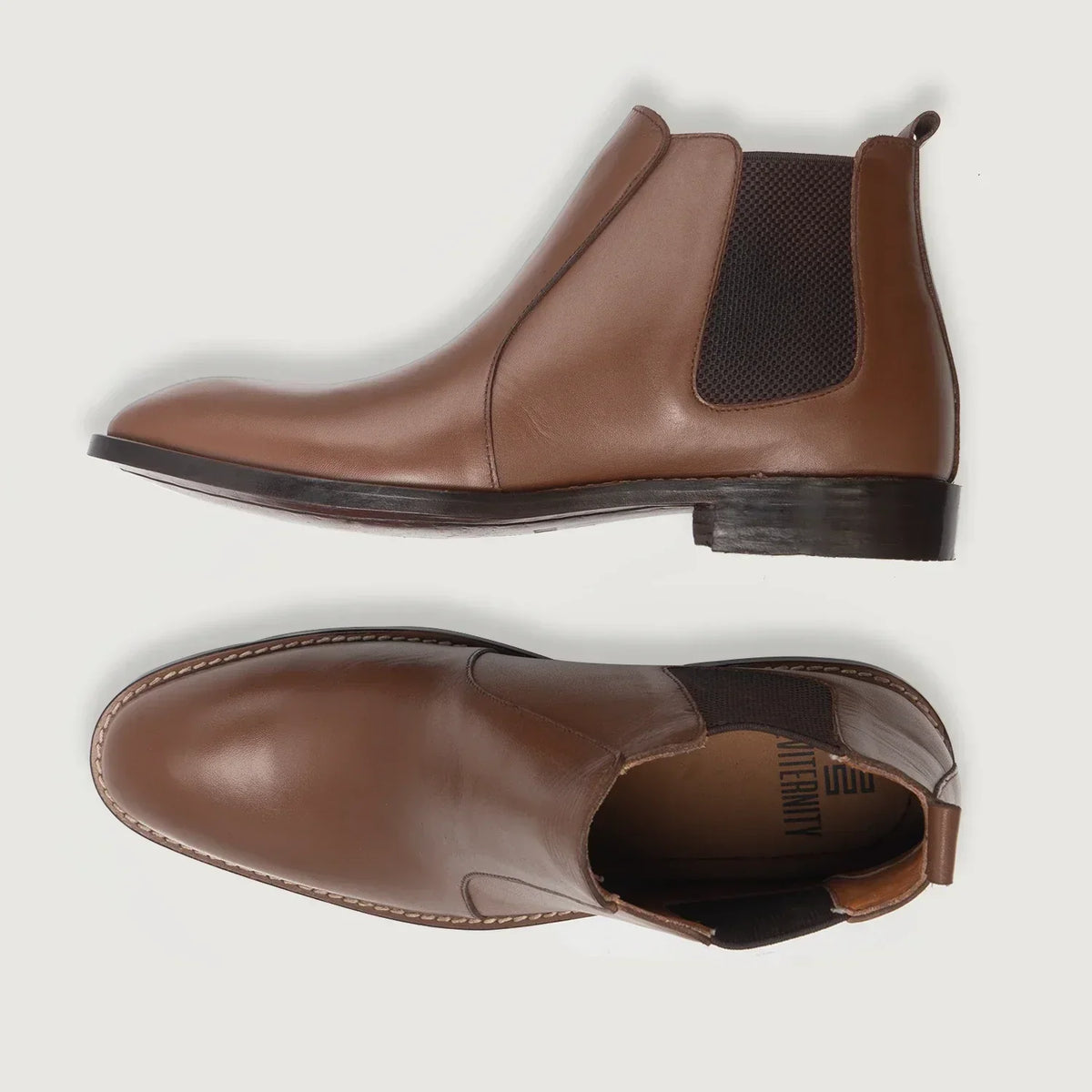 Clarkson Chelsea Brown Leather Boots - men's boots in brown genuine leather, view 5