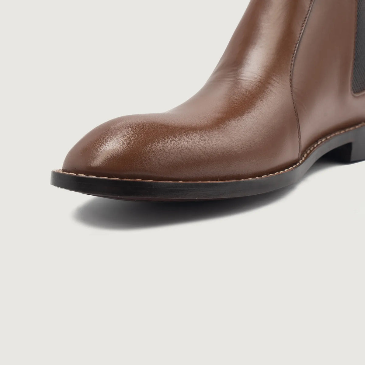 Clarkson Chelsea Brown Leather Boots - men's boots in brown genuine leather, view 6