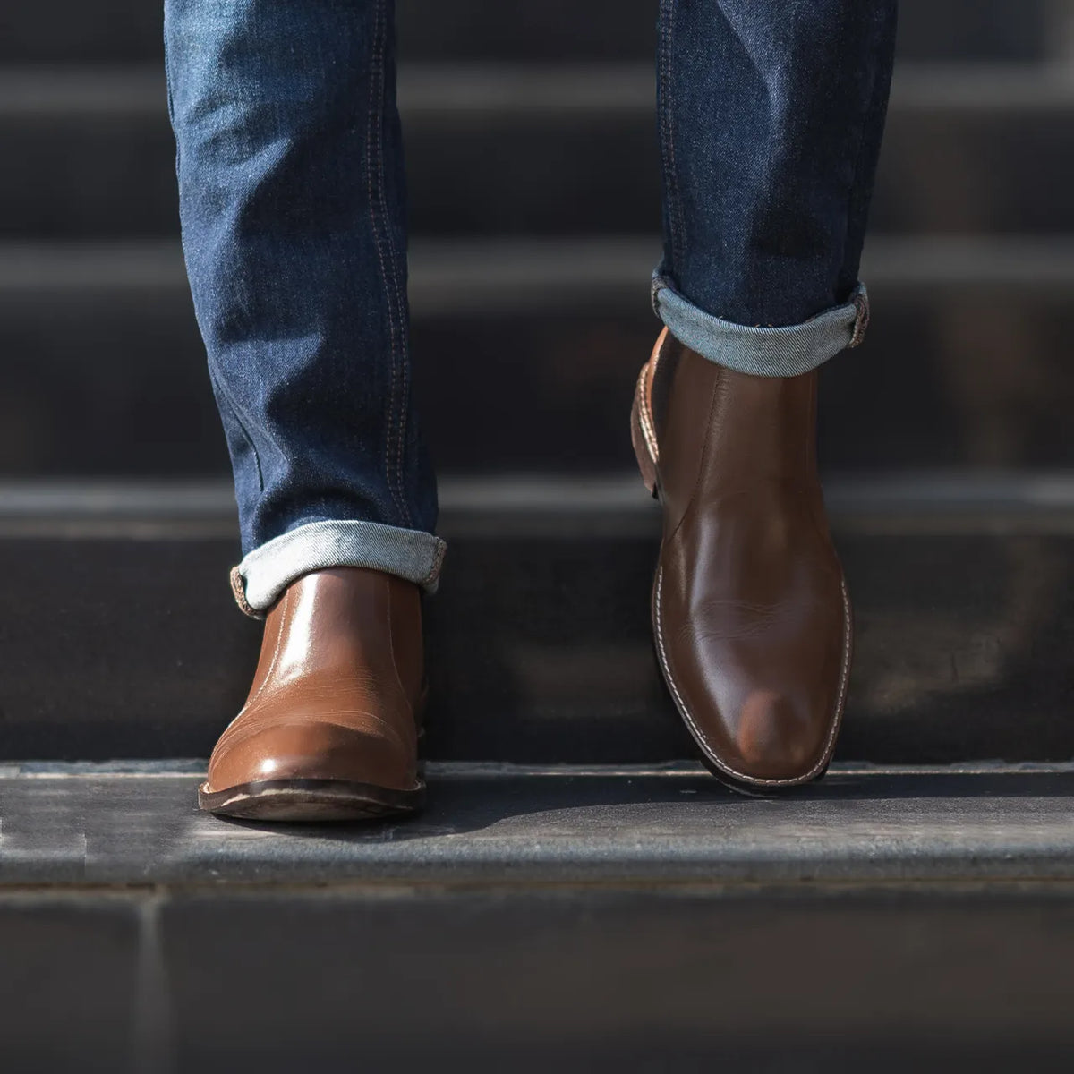 Clarkson Chelsea Brown Leather Boots - men's boots in brown genuine leather, view 7