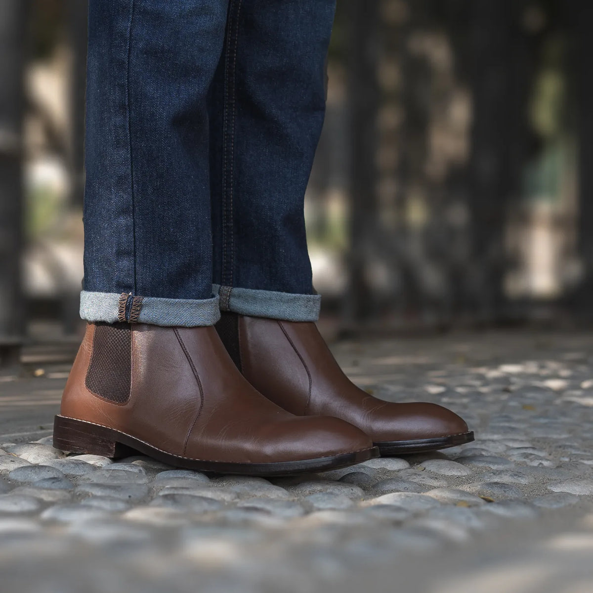Clarkson Chelsea Brown Leather Boots - men's boots in brown genuine leather, view 9