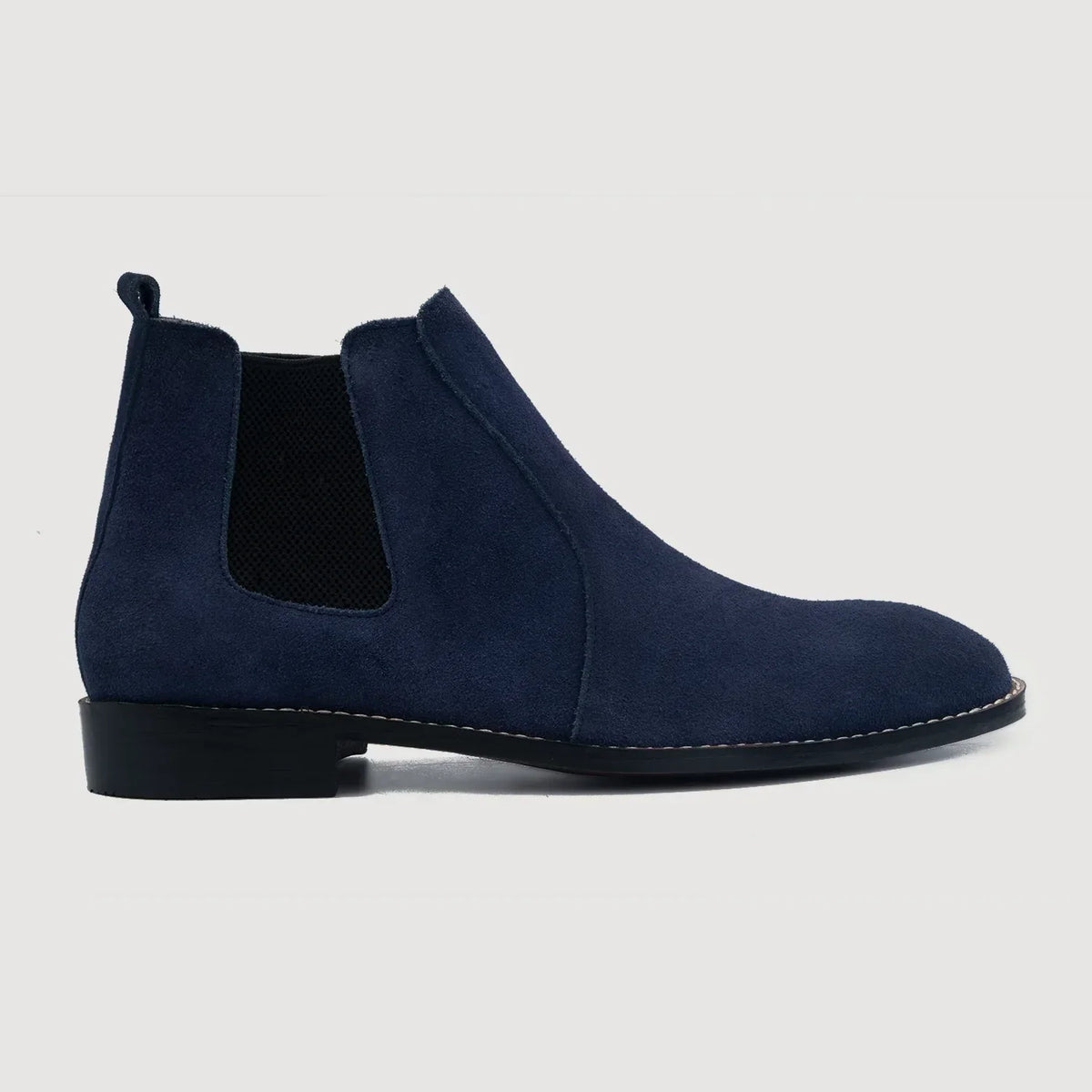 Clarkson Chelsea Midnight Blue Suede Leather Boots - men's boots in midnight blue suede leather, view 2