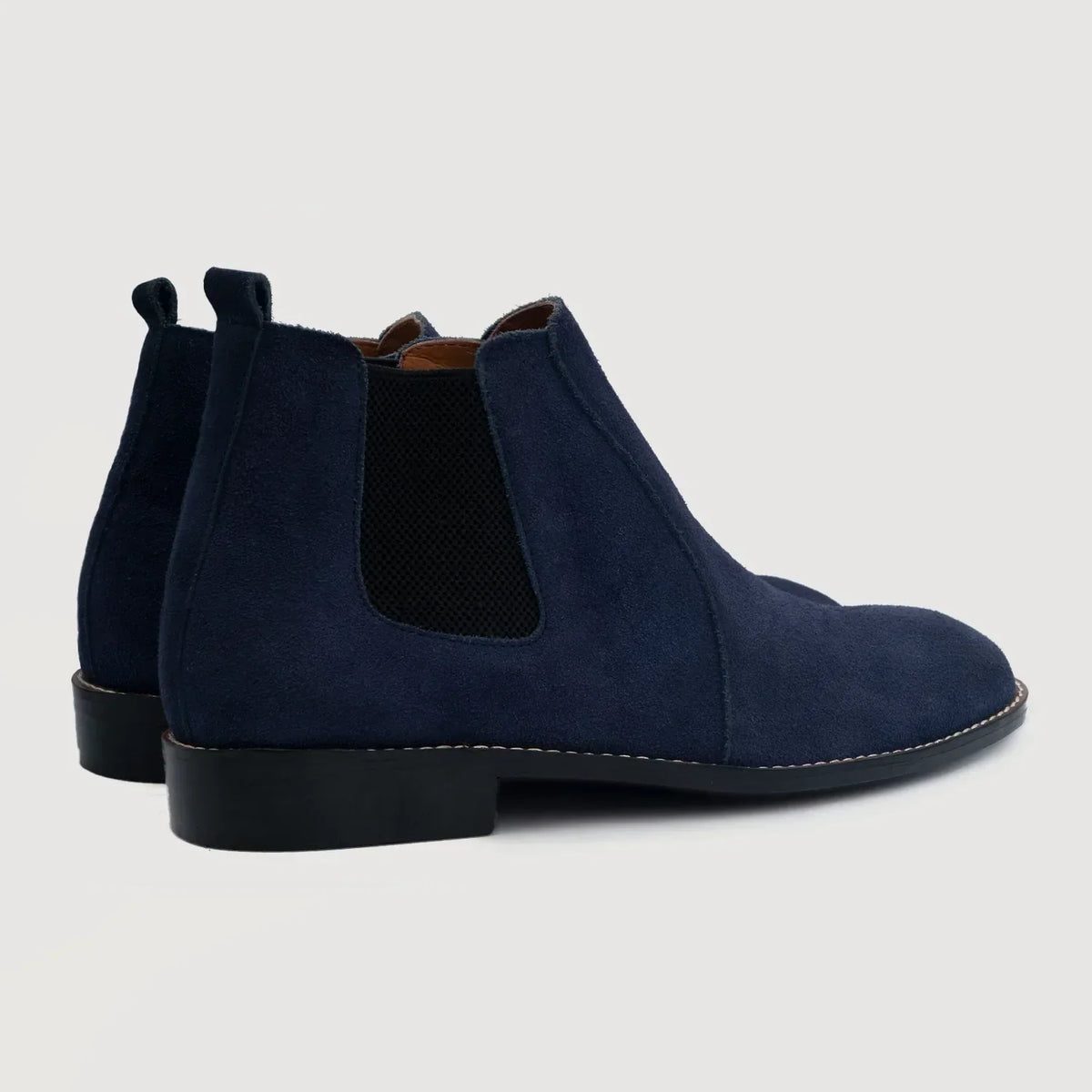 Clarkson Chelsea Midnight Blue Suede Leather Boots - men's boots in midnight blue suede leather, view 3