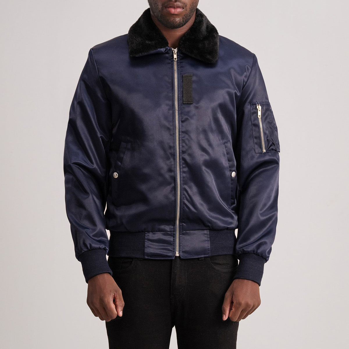 Clyde B-15 Blue Bomber Jacket - men's jacket in blue, view 1