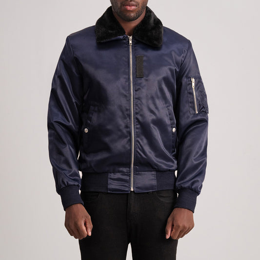 Clyde B-15 Blue Bomber Jacket - men's jacket in blue, view 1