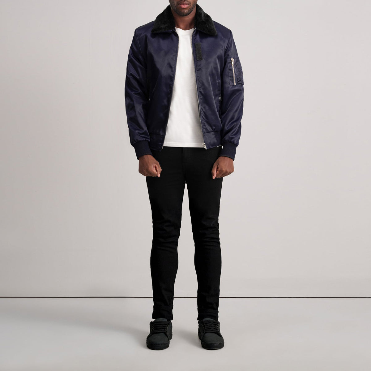 Clyde B-15 Blue Bomber Jacket - men's jacket in blue, view 4
