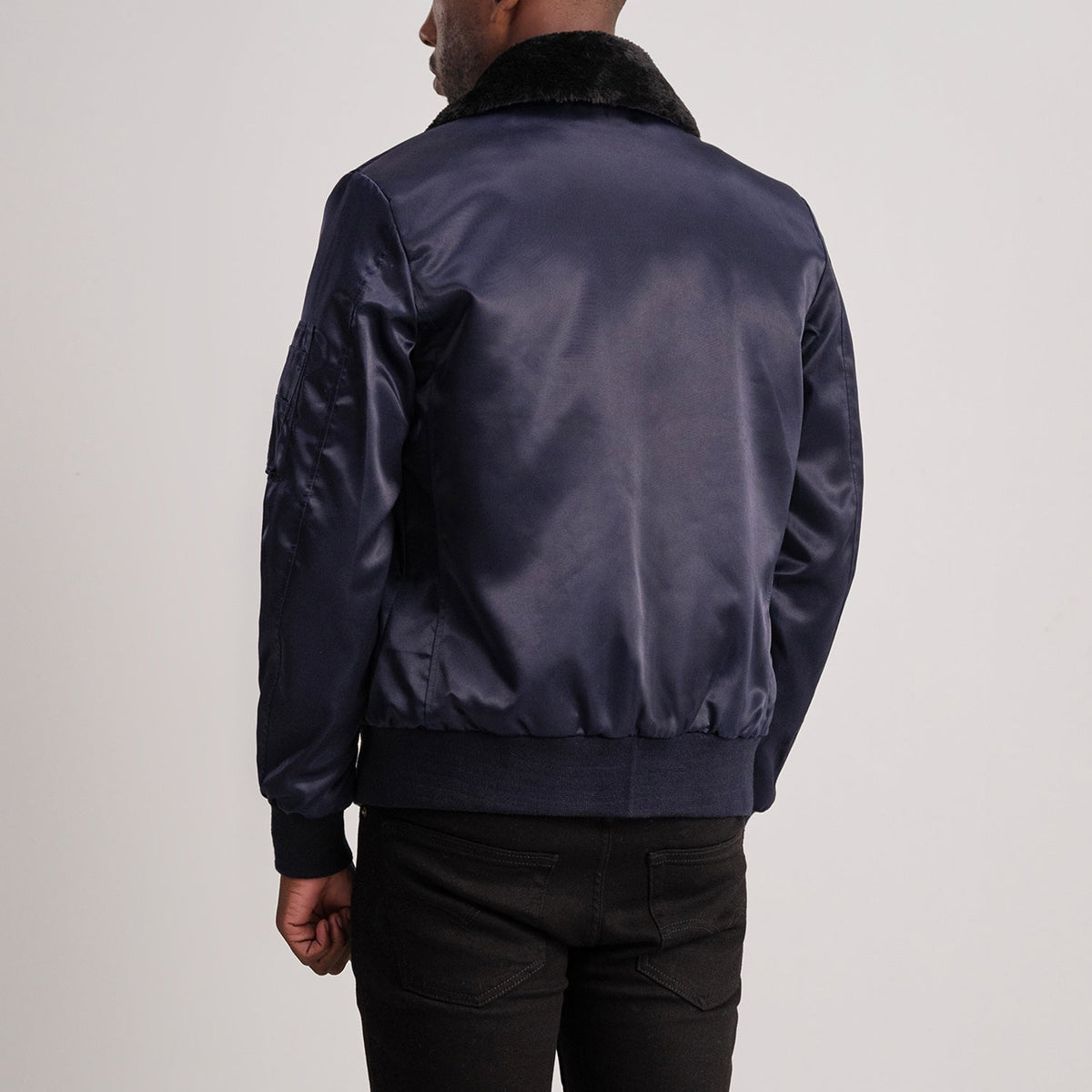 Clyde B-15 Blue Bomber Jacket - men's jacket in blue, view 5