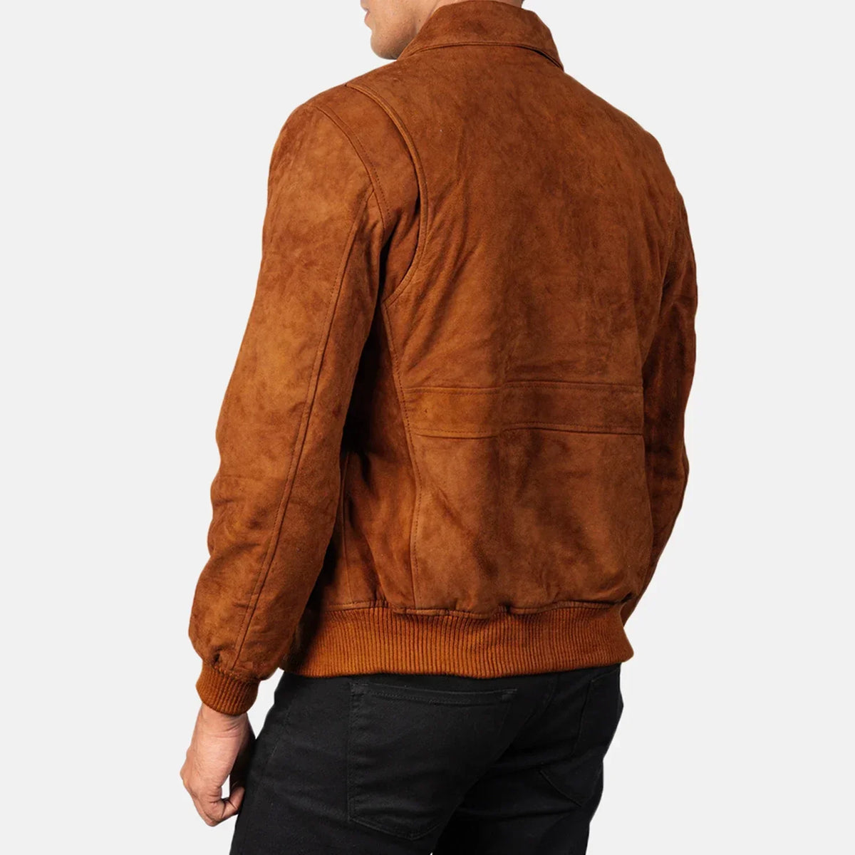 Coffmen Brown Suede A2 Bomber Jacket - men's jacket in brown suede leather, view 5
