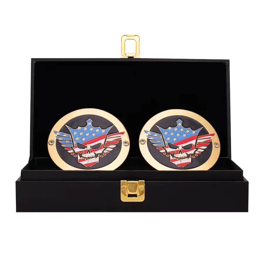 Collectible WWE Cody Rhodes Championship Belt Side Plates Box Set - photo 1 of 3 | Brex International