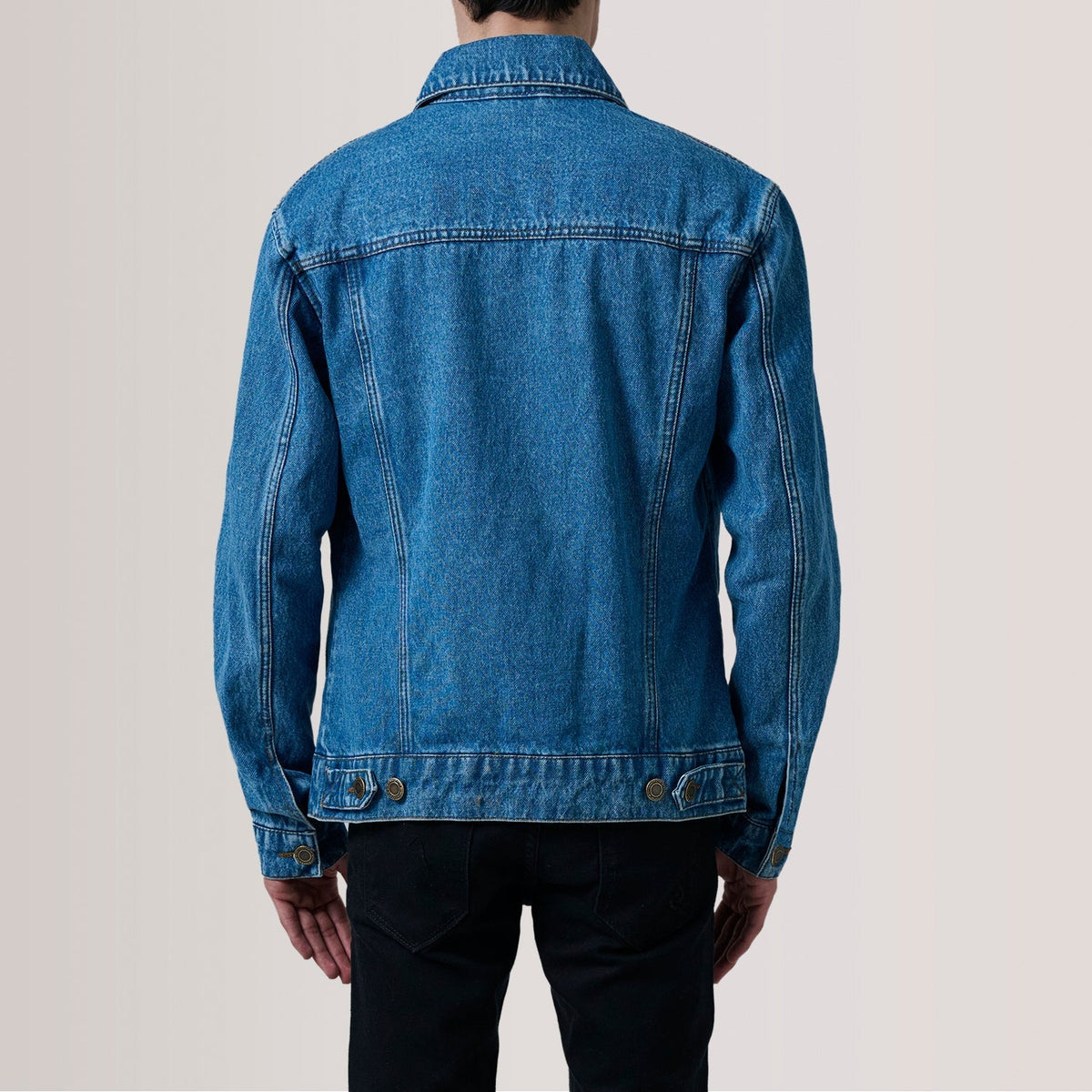Conard Blue Denim Trucker Jacket - men's jacket in blue denim, view 4