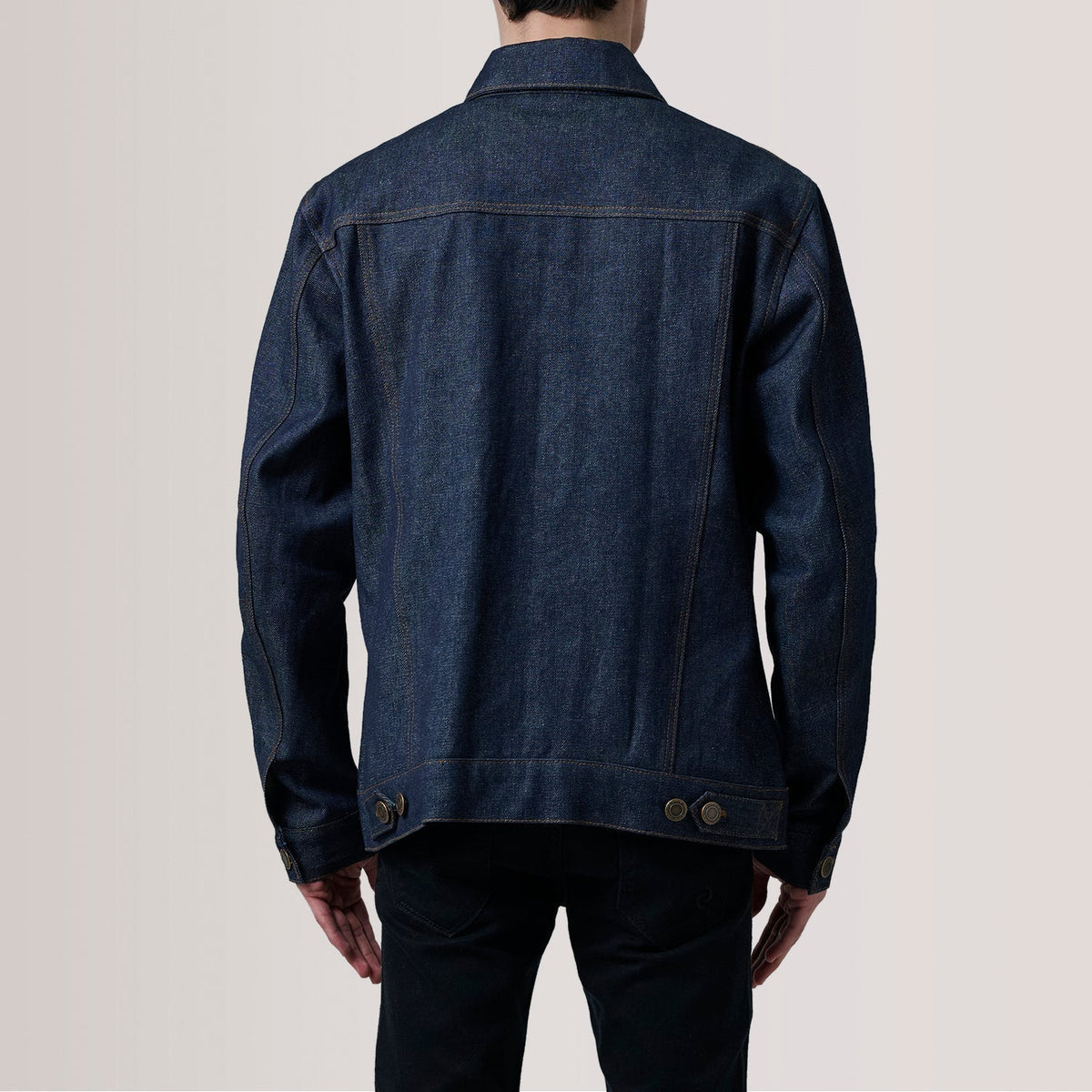 Conard Indigo Blue Denim Trucker Jacket - men's jacket in indigo blue denim, view 4