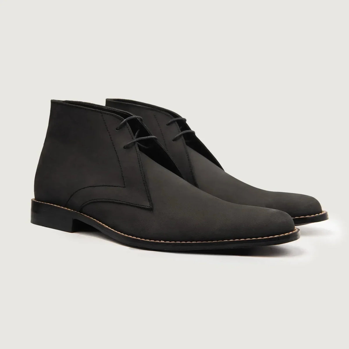 Corry Chukka Black Nubuck Leather Boots - men's boots in black nubuck leather, view 1