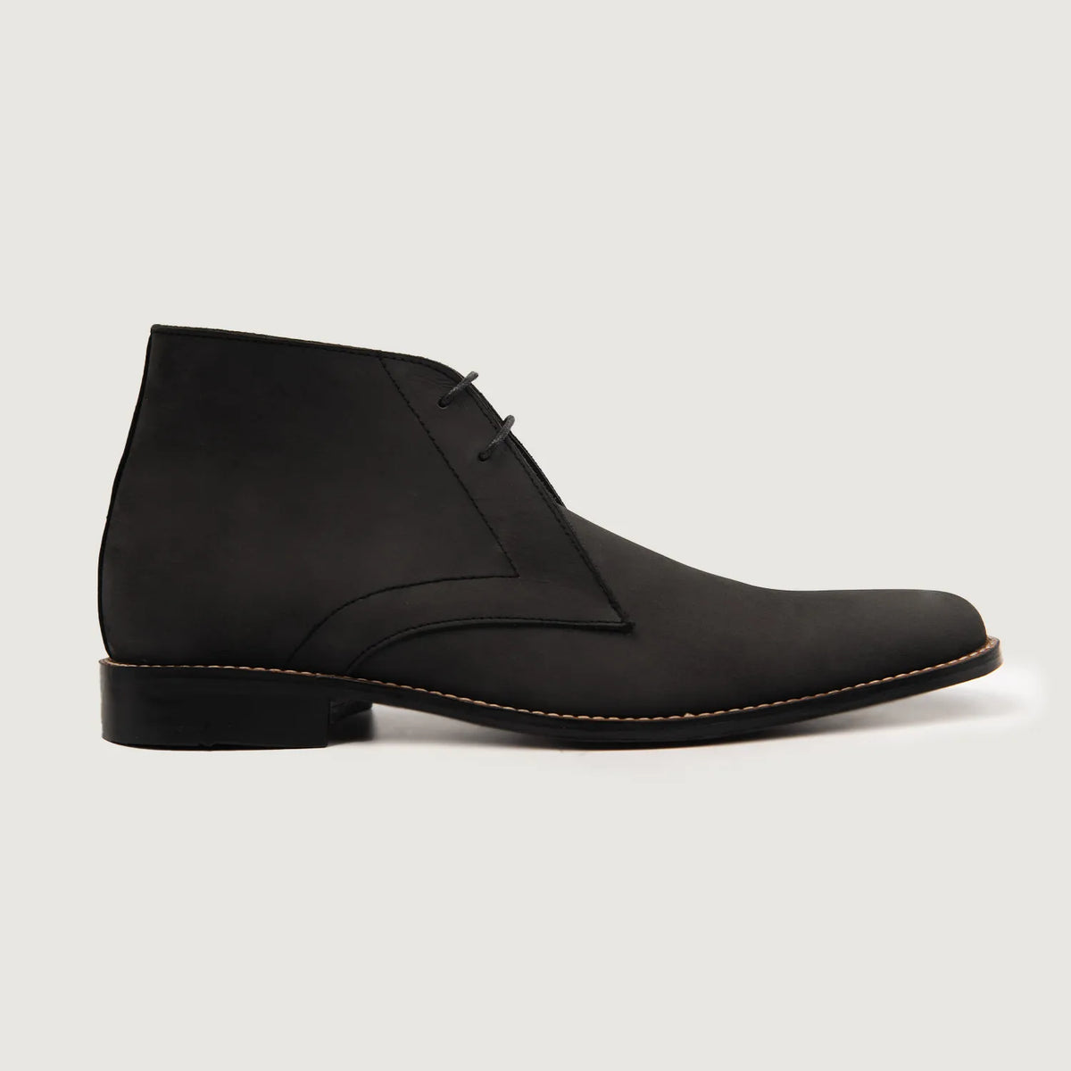 Corry Chukka Black Nubuck Leather Boots - men's boots in black nubuck leather, view 2