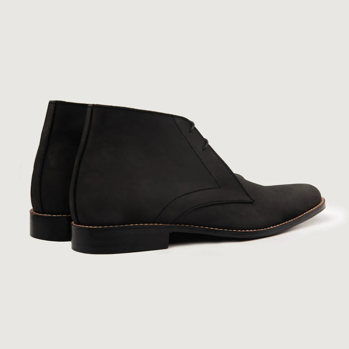 Corry Chukka Black Nubuck Leather Boots - men's boots in black nubuck leather, view 3