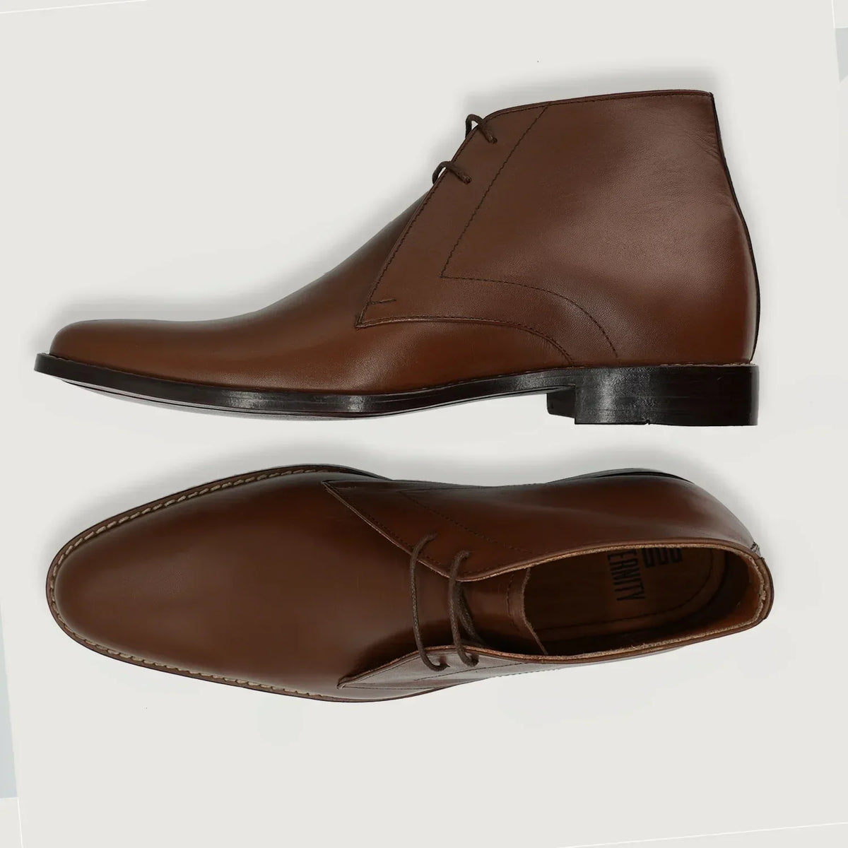 Corry Chukka Brown Leather Boots - men's boots in brown genuine leather, view 3