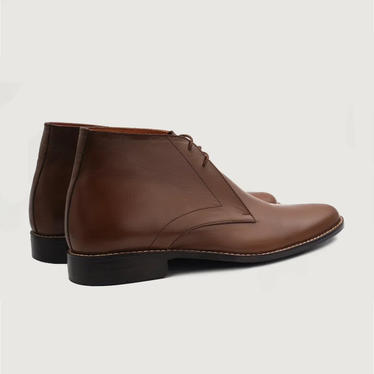 Corry Chukka Brown Leather Boots - men's boots in brown genuine leather, view 4