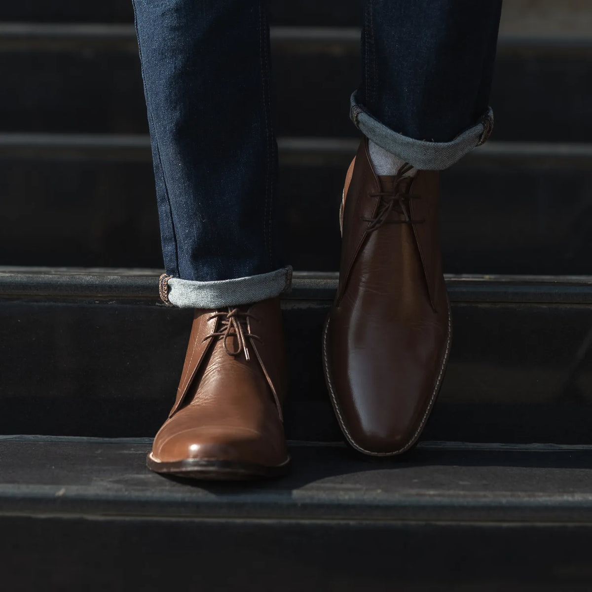 Corry Chukka Brown Leather Boots - men's boots in brown genuine leather, view 6