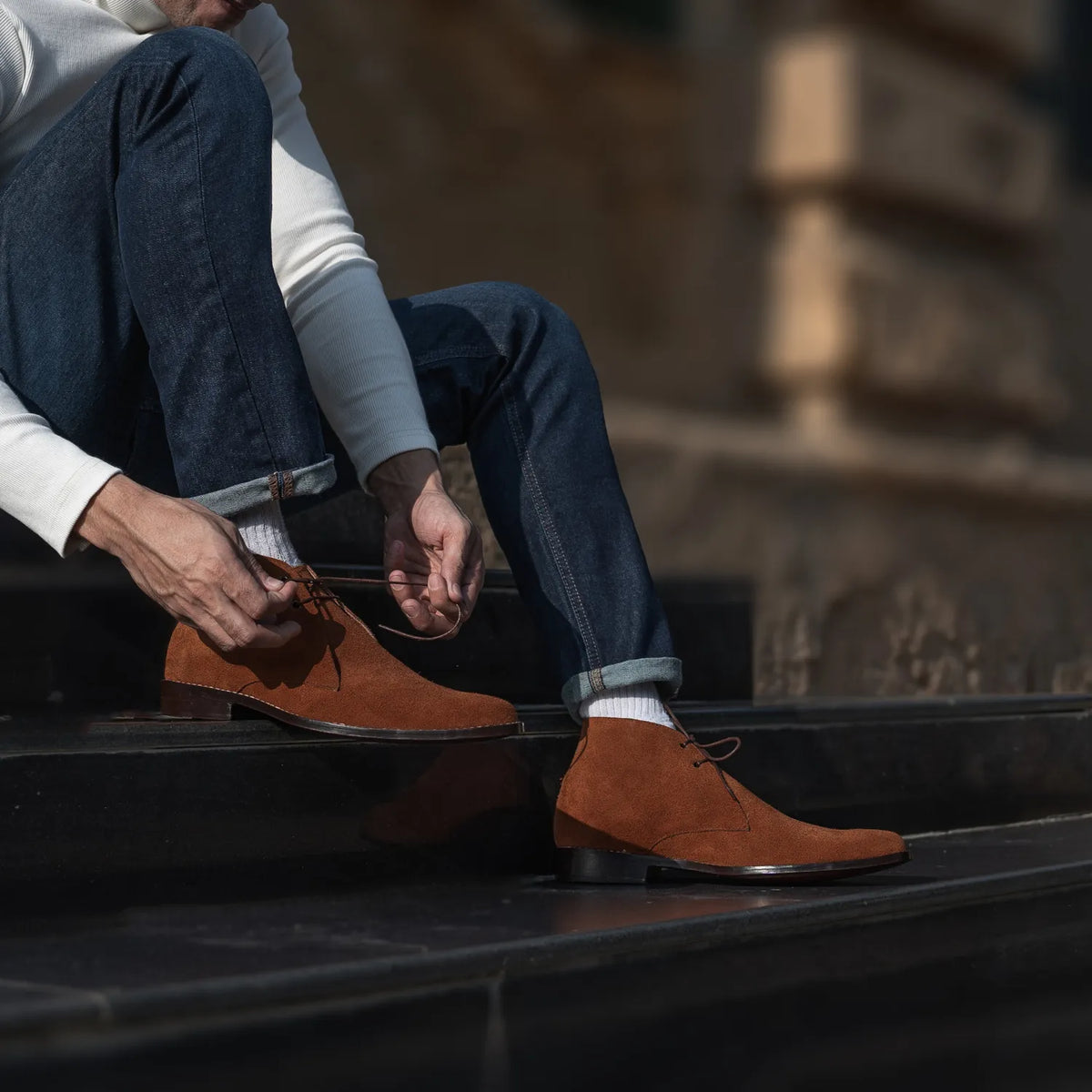 Corry Chukka Brown Suede Leather Boots - men's boots in brown suede leather, view 10