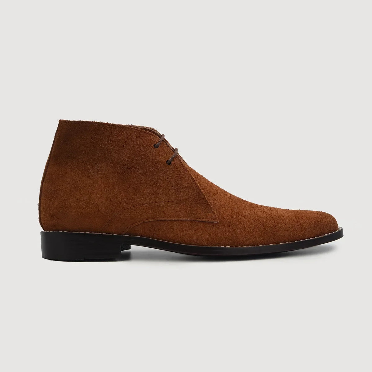 Corry Chukka Brown Suede Leather Boots - men's boots in brown suede leather, view 2