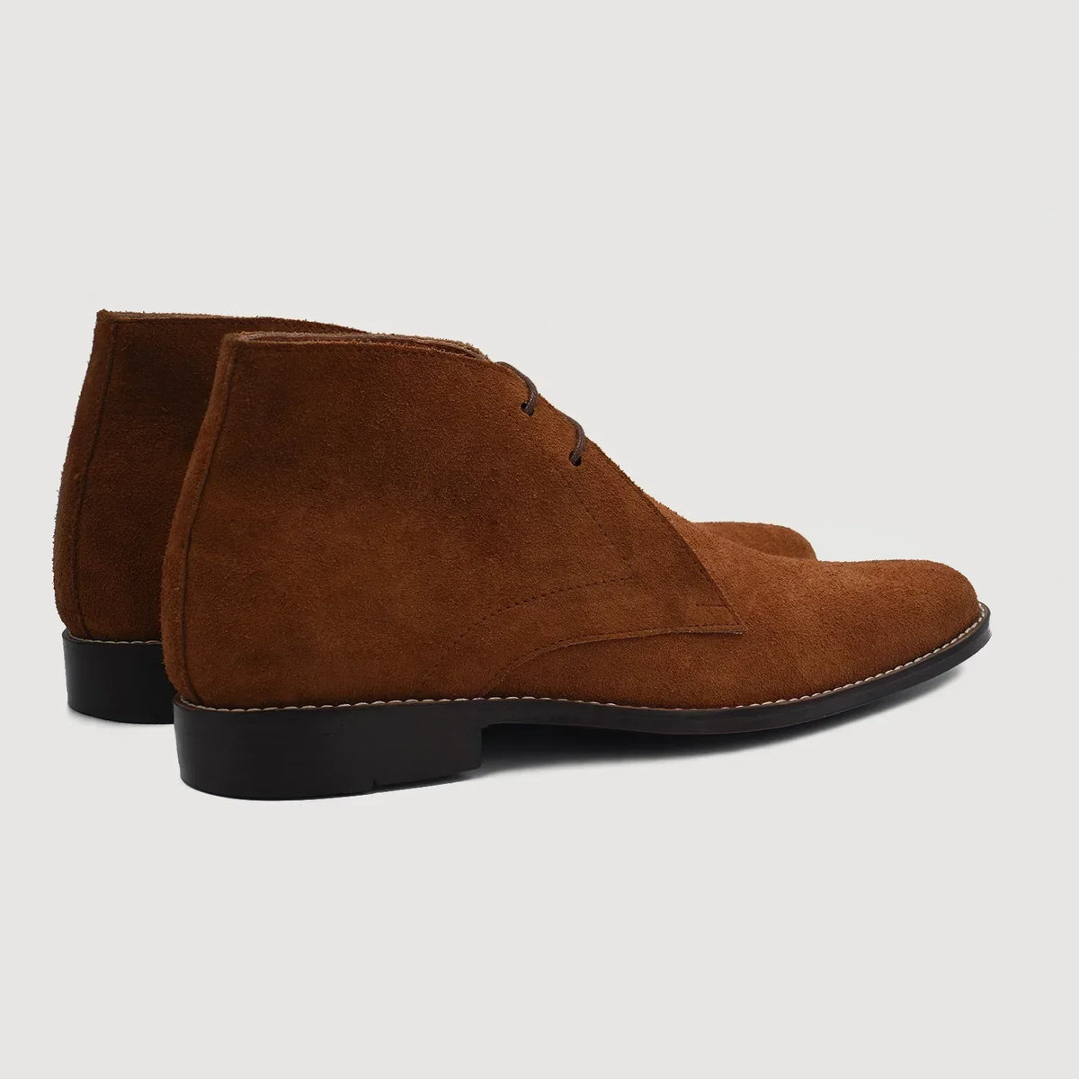 Corry Chukka Brown Suede Leather Boots - men's boots in brown suede leather, view 4
