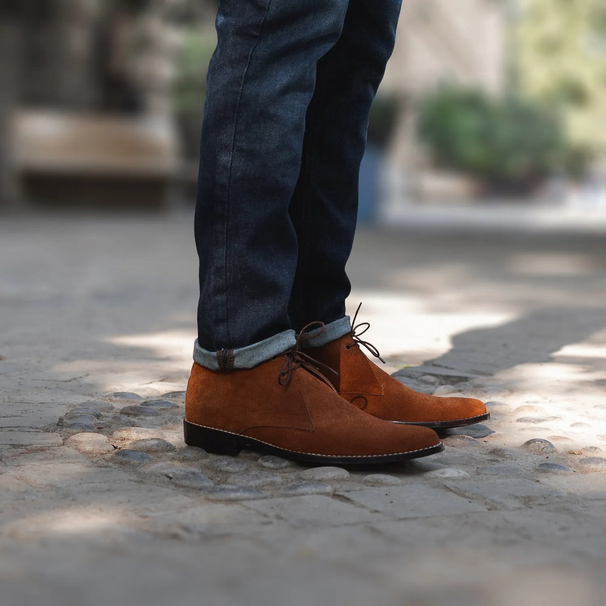 Corry Chukka Brown Suede Leather Boots - men's boots in brown suede leather, view 8