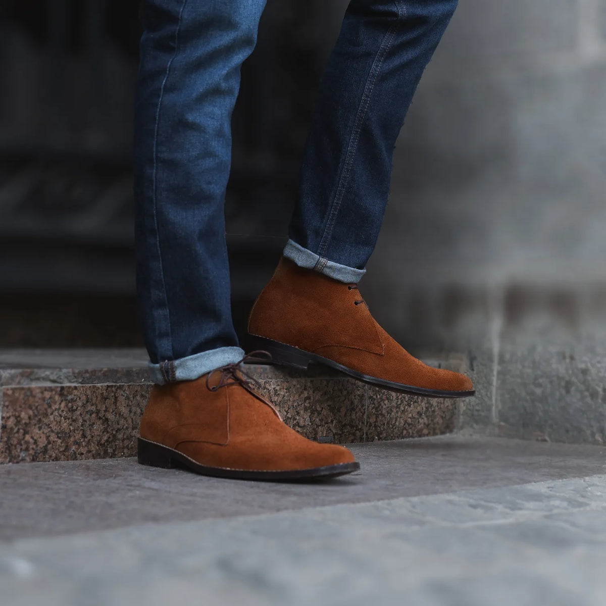 Corry Chukka Brown Suede Leather Boots - men's boots in brown suede leather, view 9
