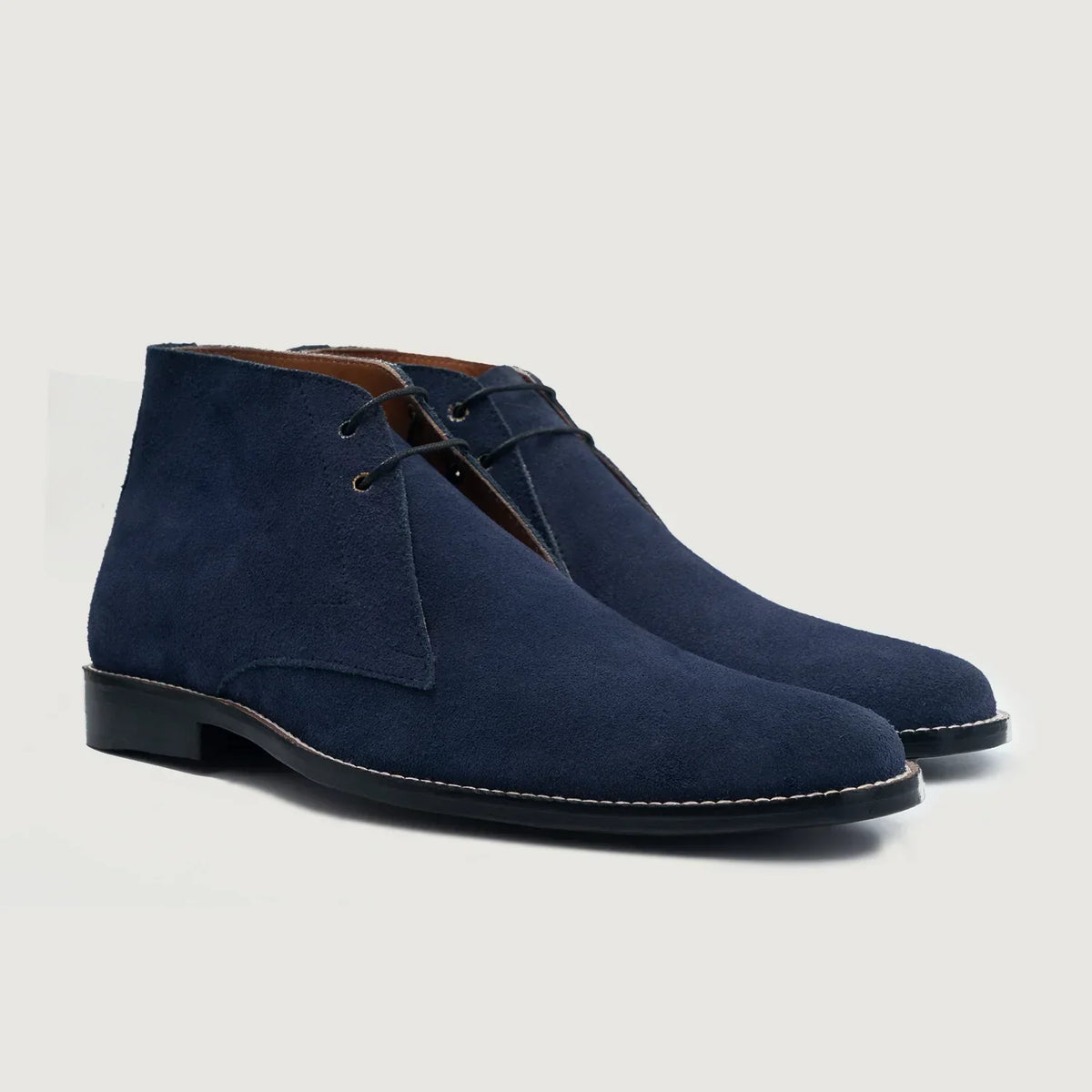 Corry Chukka Midnight Blue Suede Leather Boots - men's boots in midnight blue suede leather, view 1