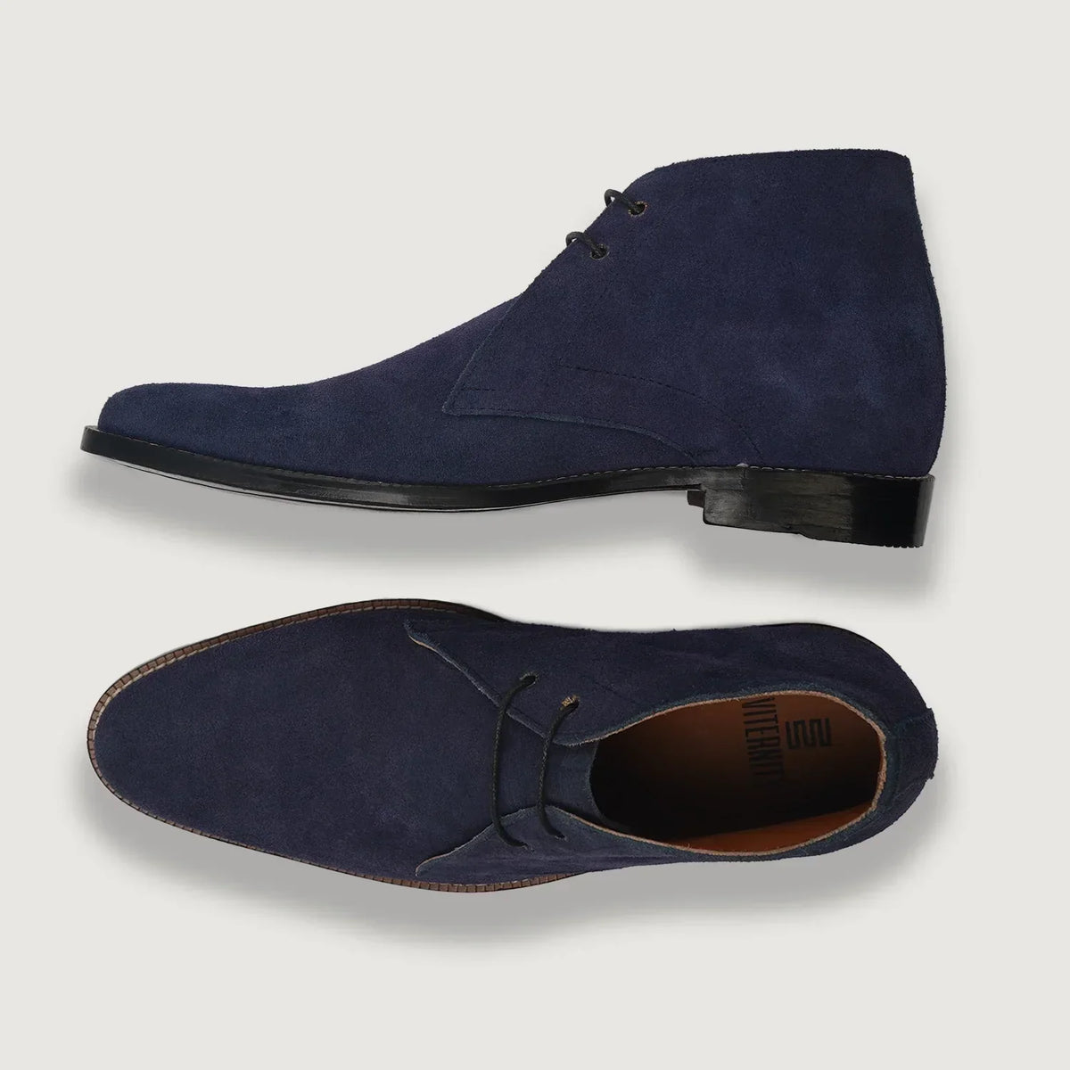 Corry Chukka Midnight Blue Suede Leather Boots - men's boots in midnight blue suede leather, view 3