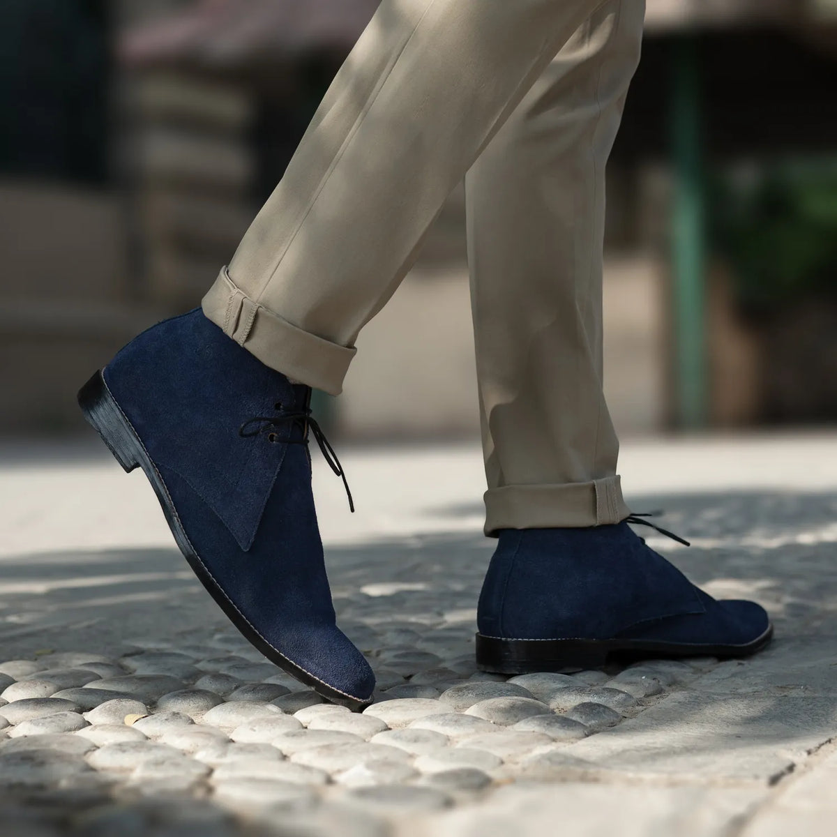 Corry Chukka Midnight Blue Suede Leather Boots - men's boots in midnight blue suede leather, view 8