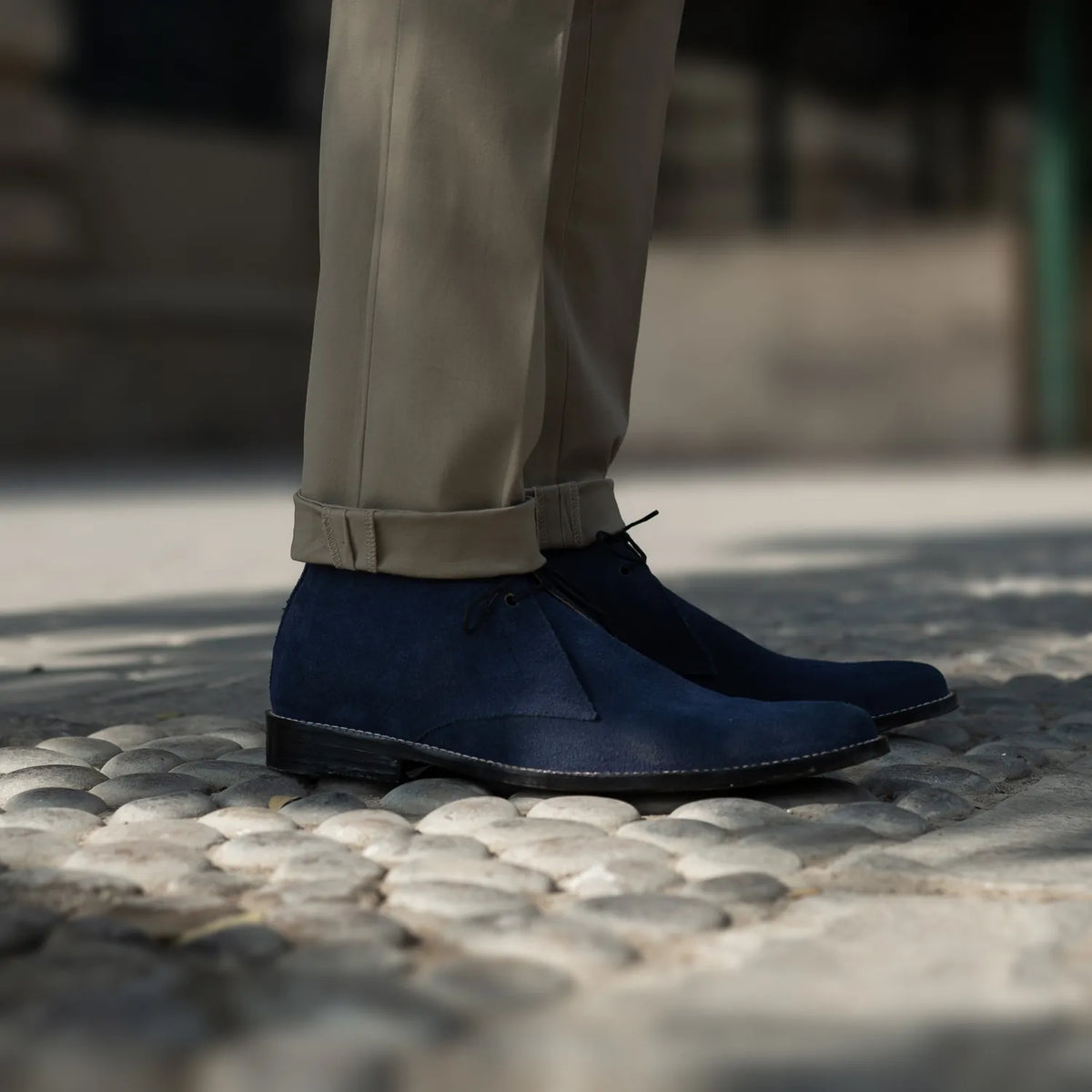 Corry Chukka Midnight Blue Suede Leather Boots - men's boots in midnight blue suede leather, view 9