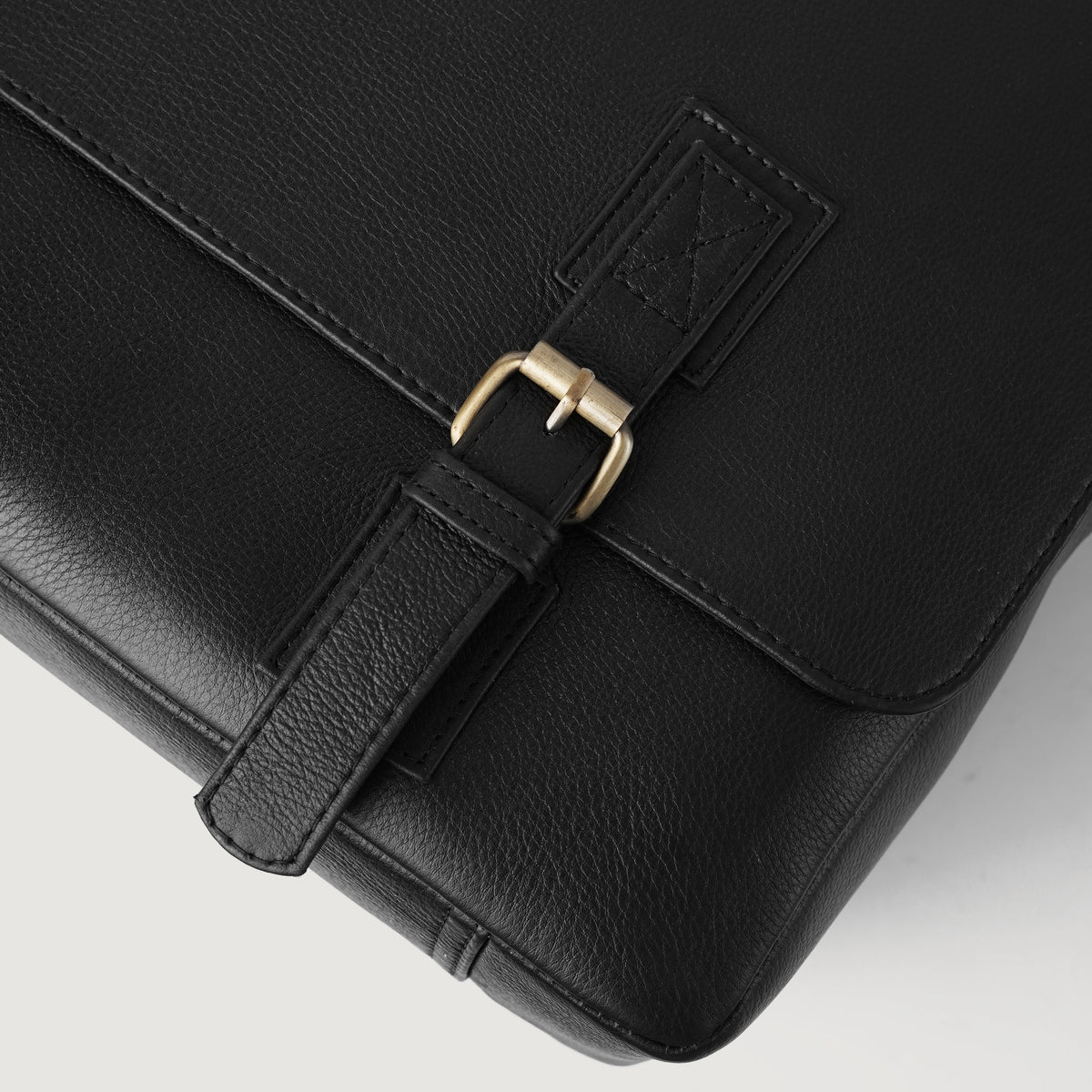Brex Cristoph Black Leather Messenger Bag - black leather messenger bag, view 8