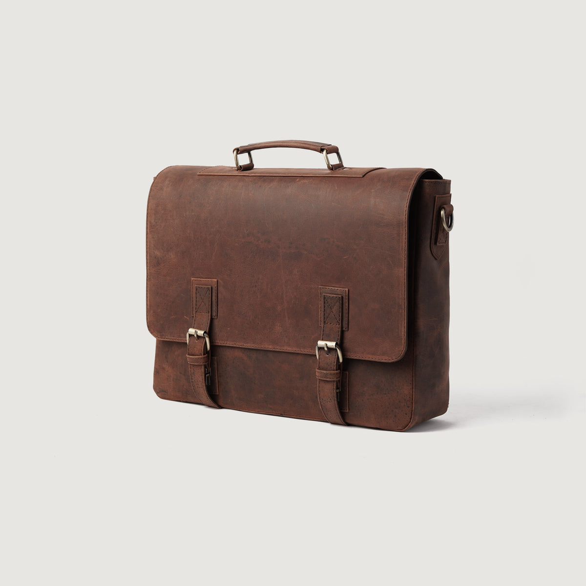 Brex Cristoph Vintage Distressed Brown Leather Messenger Bag - brown vintage distressed leather messenger bag, view 3