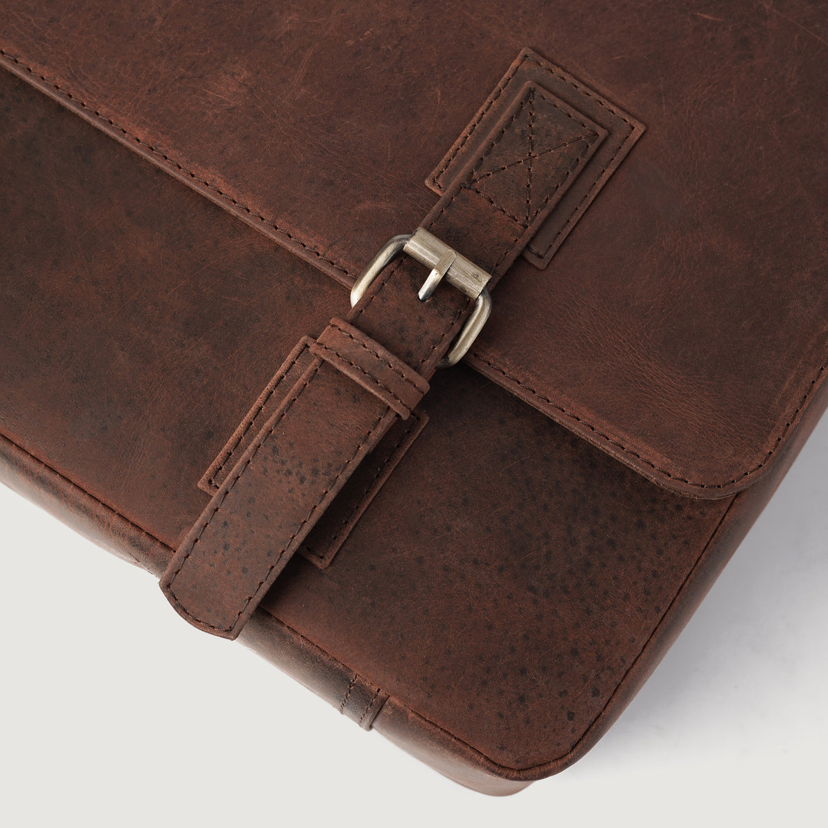 Brex Cristoph Vintage Distressed Brown Leather Messenger Bag - brown vintage distressed leather messenger bag, view 8