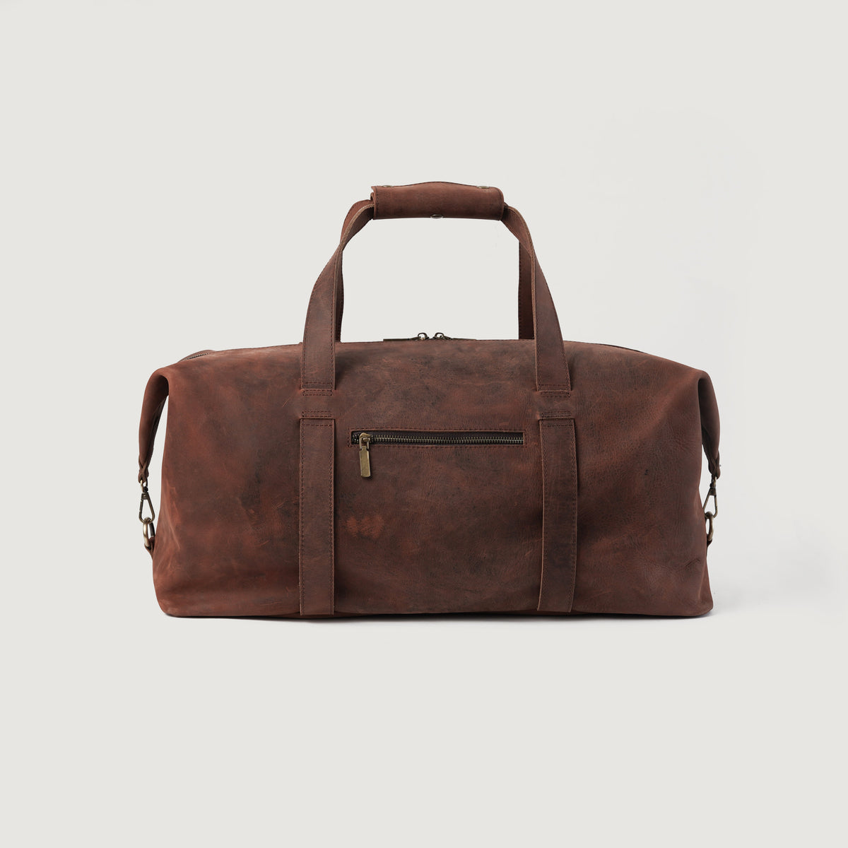 Brex Dale Vintage Distressed Brown Leather Duffle Bag - brown vintage distressed leather duffle bag, view 3