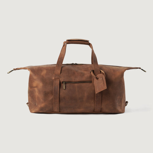 Brex Dale Vintage Tan Brown Leather Duffle Bag - brown & tan vintage leather duffle bag, view 1