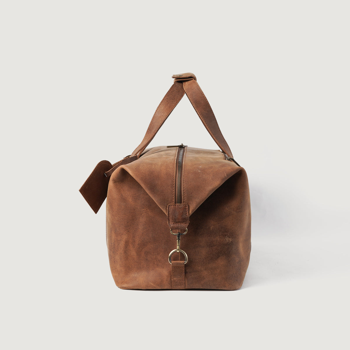 Brex Dale Vintage Tan Brown Leather Duffle Bag - brown & tan vintage leather duffle bag, view 4