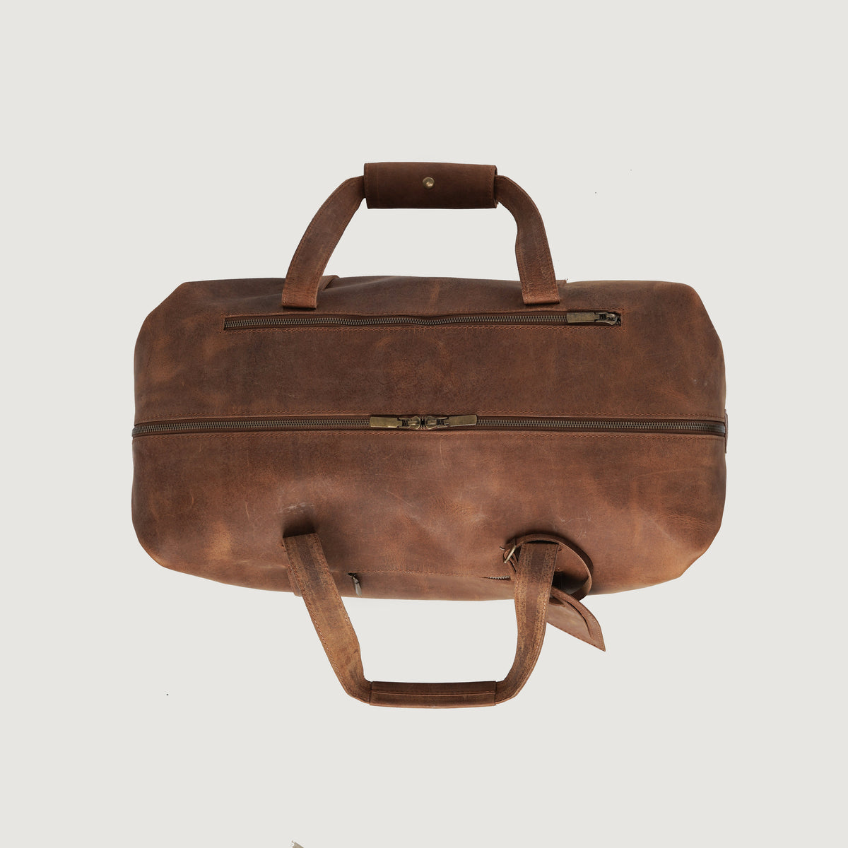 Brex Dale Vintage Tan Brown Leather Duffle Bag - brown & tan vintage leather duffle bag, view 5