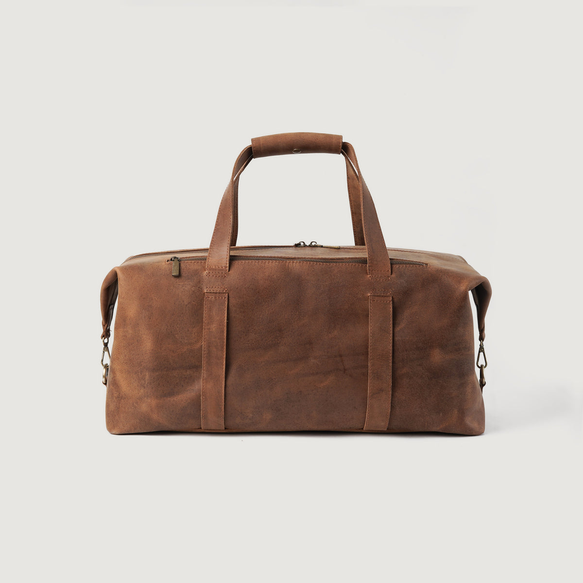 Brex Dale Vintage Tan Brown Leather Duffle Bag - brown & tan vintage leather duffle bag, view 6