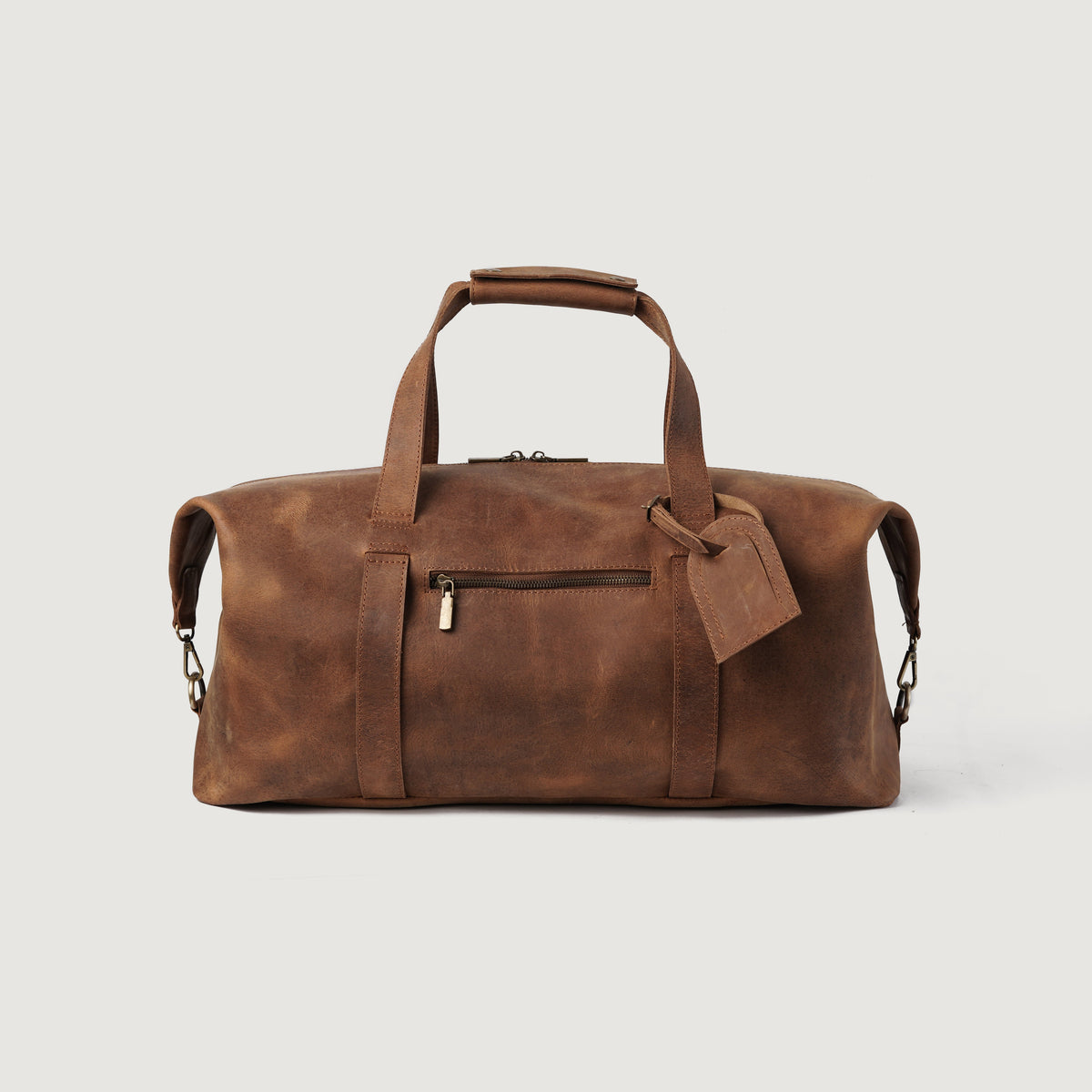 Brex Dale Vintage Tan Brown Leather Duffle Bag - brown & tan vintage leather duffle bag, view 7