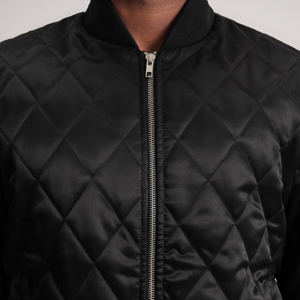 Danson Quilted Black Varsity Jacket - men's jacket in black premium leather, view 6