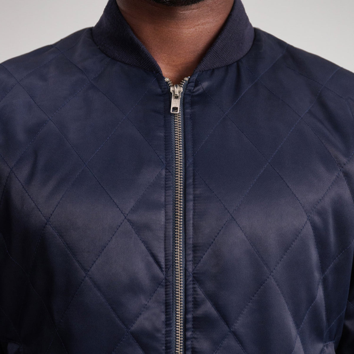 Danson Quilted Blue Varsity Jacket - men's jacket in blue premium leather, view 6