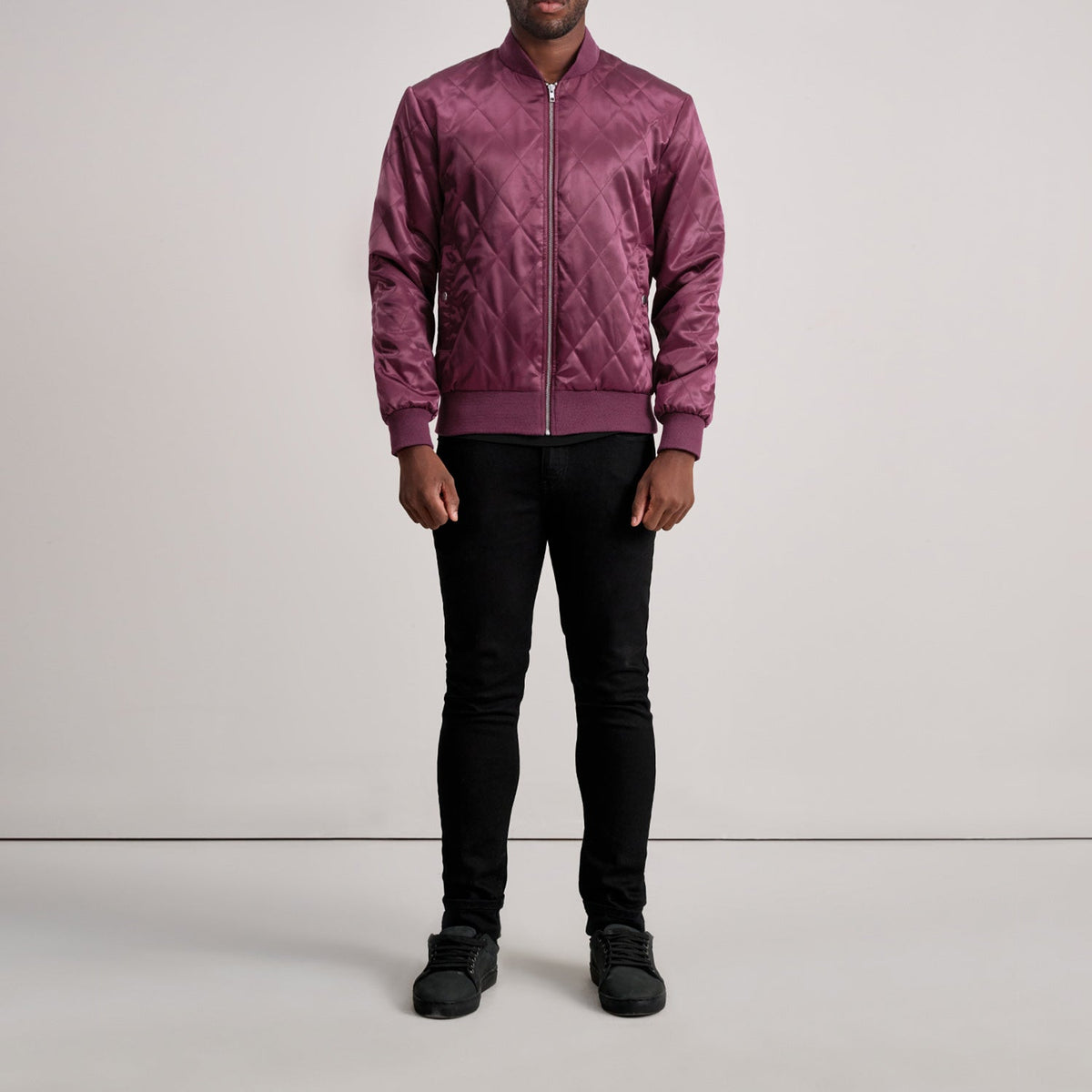 Danson Quilted Maroon Varsity Jacket - men's jacket in maroon premium leather, view 4