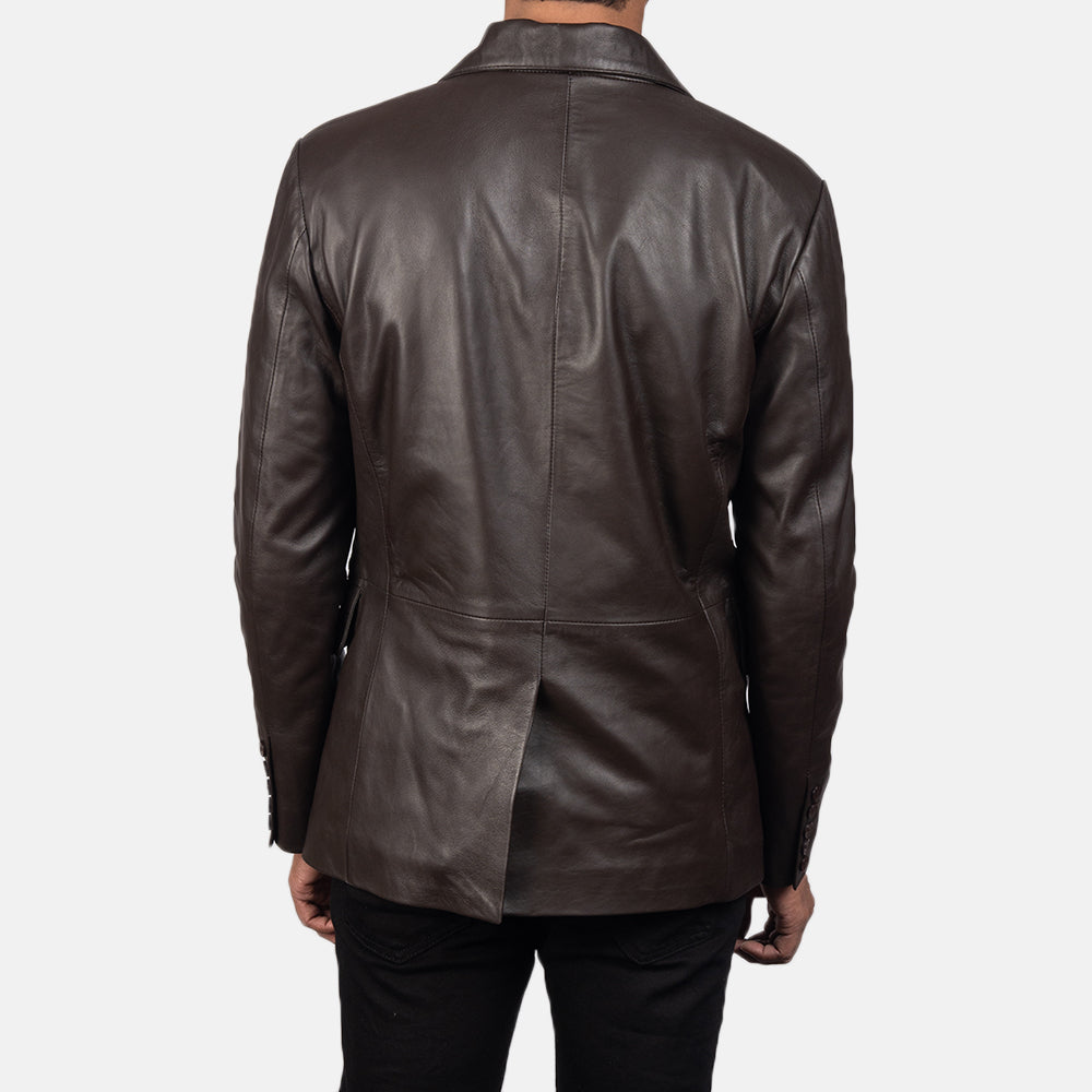 Daron Brown Leather Blazer - men's blazer in brown sheepskin leather, view 5