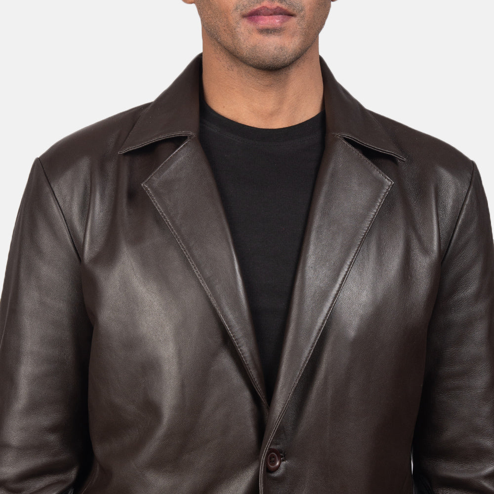 Daron Brown Leather Blazer - men's blazer in brown sheepskin leather, view 6