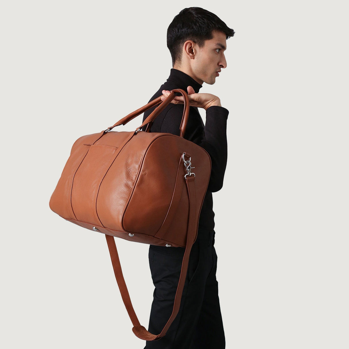 Brex Darrio Brown Leather Duffle Bag - brown leather duffle bag, view 5
